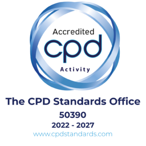 This is the official accreditation badge for membership from 2022 to 2027